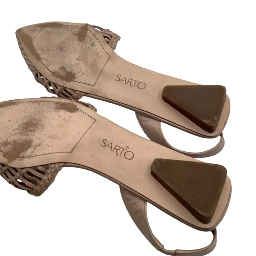 Franco Sarto Tan Woven Sandals with Pointed Toe size 9 flats - Picture 4 of 5
